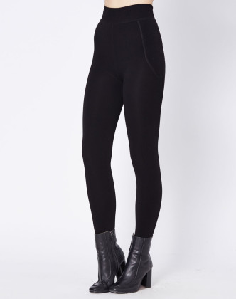 肉色时尚黑色透肉色加绒保暖打底裤