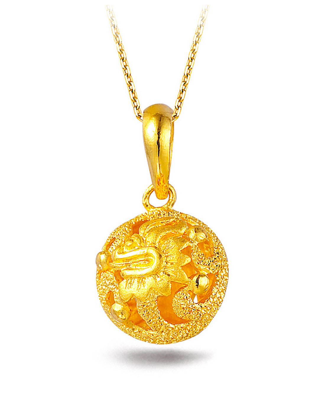 周大福婚嫁龙凤呈祥黄金吊坠f2782 425_唯品会