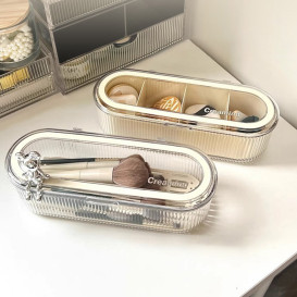 化妆刷收纳盒防尘高级感粉扑美妆蛋晾晒沥水架散粉腮红眉笔置物架