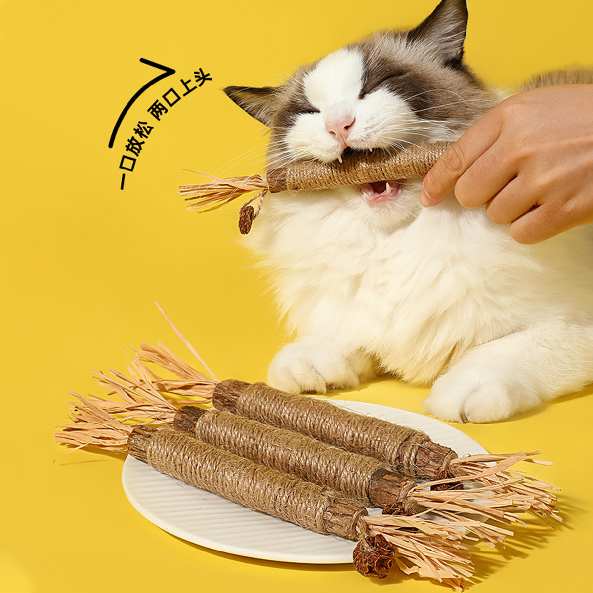 [99%猫咪喜欢]木天蓼磨牙棒咬咬棒猫玩具自嗨解闷猫玩具