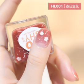 春夏无味透明粉色春日蜜花亮片指甲油水性免烤快干不可撕拉