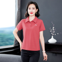 短袖t恤女夏装通勤百搭POLO领短袖T恤女夏季Polo衫上衣