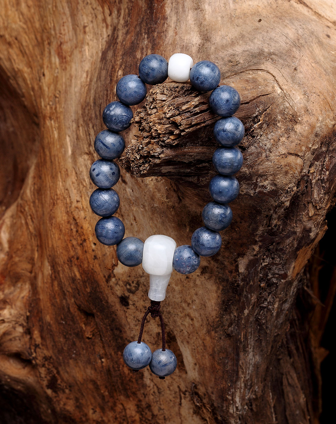 巴厘岛ketutliyer心性开光深海蓝珊瑚砗磲手串