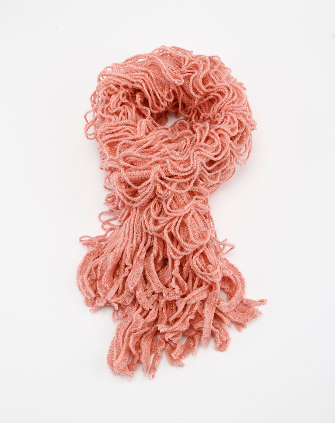 女款暗粉红色毛线时尚围巾