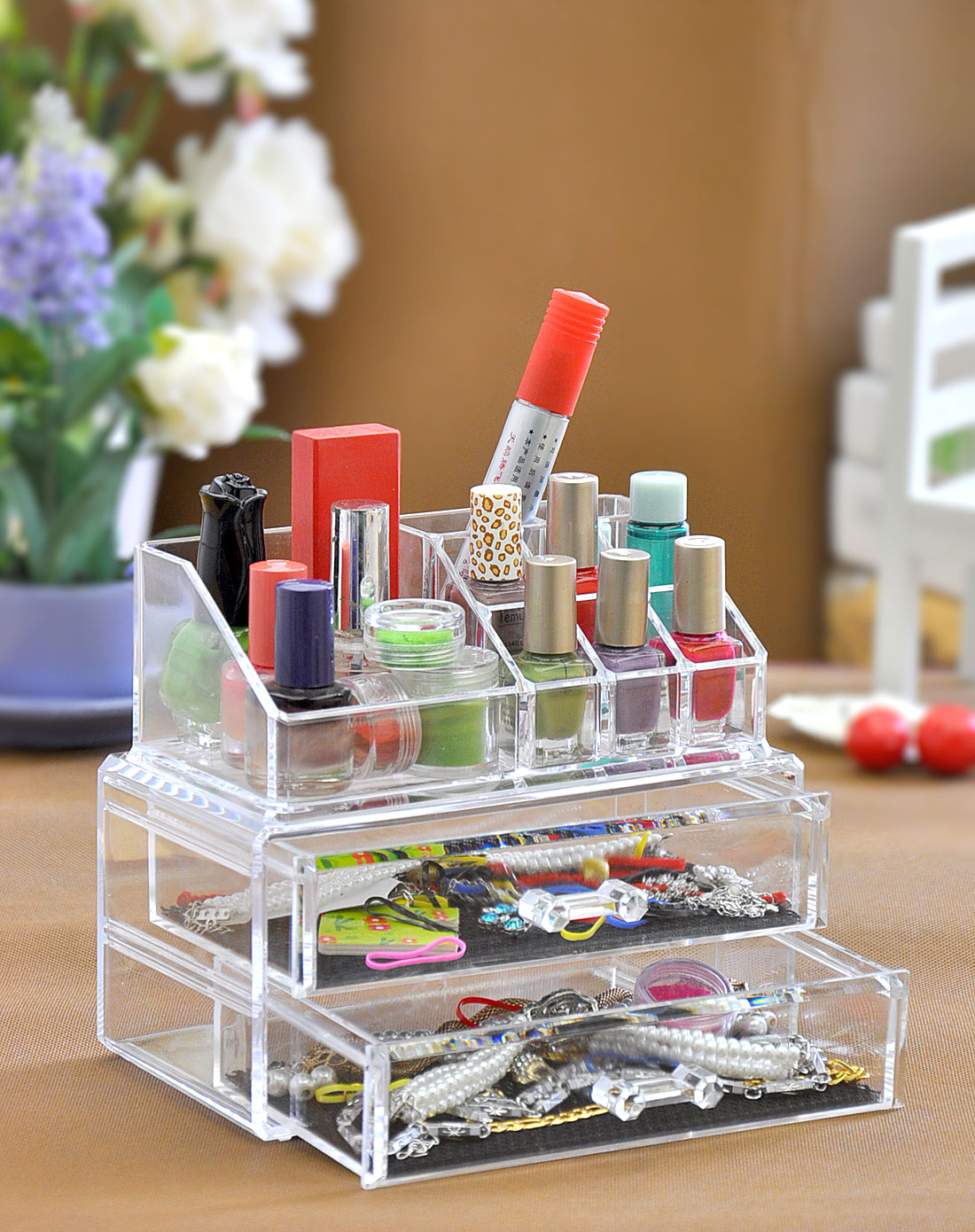 顶级亚克力化妆盒首饰收纳盒sf1063