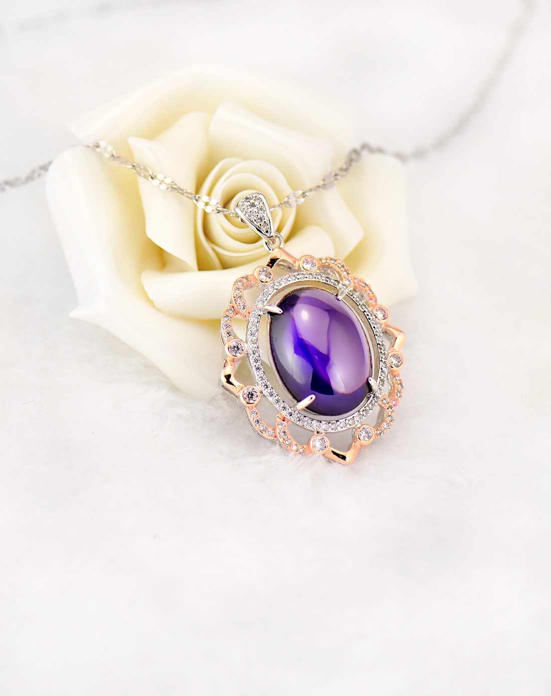 紫色宝石王室华贵项链