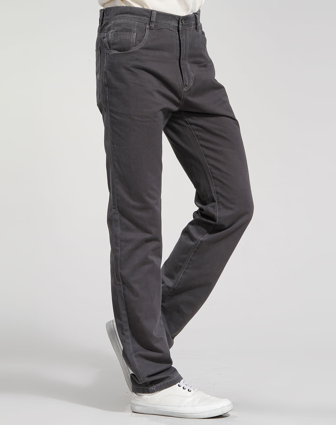 无图灰色个性简约休闲长裤