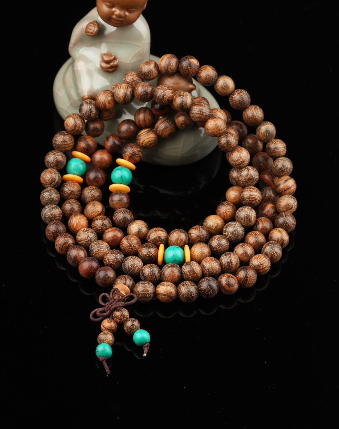 虎皮檀108颗佛珠手链