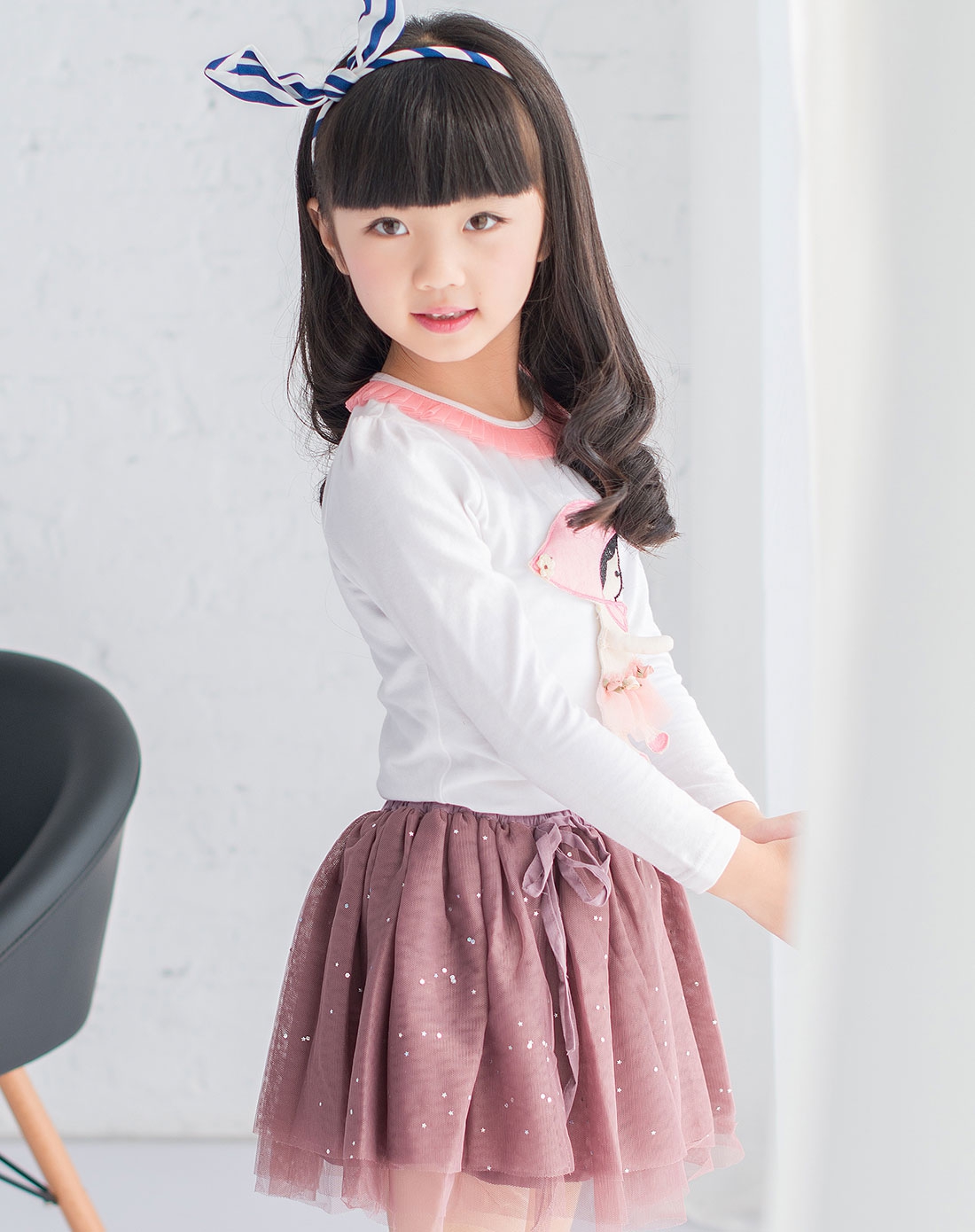 女童白色小女孩花边t恤