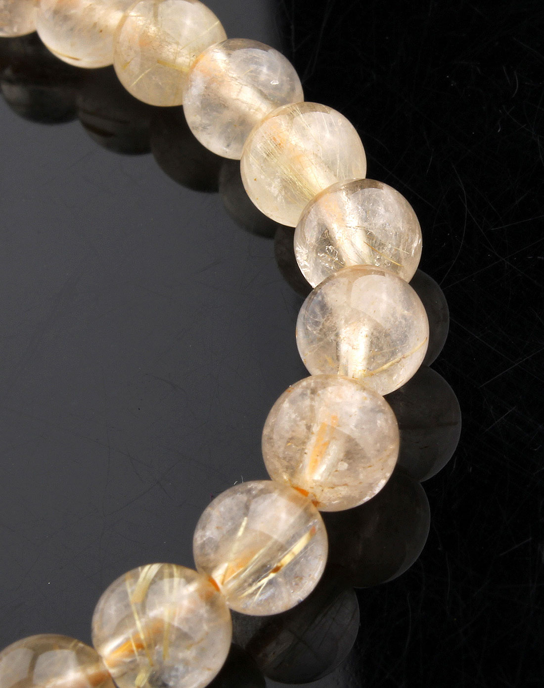 天然金发晶手链6mm0373