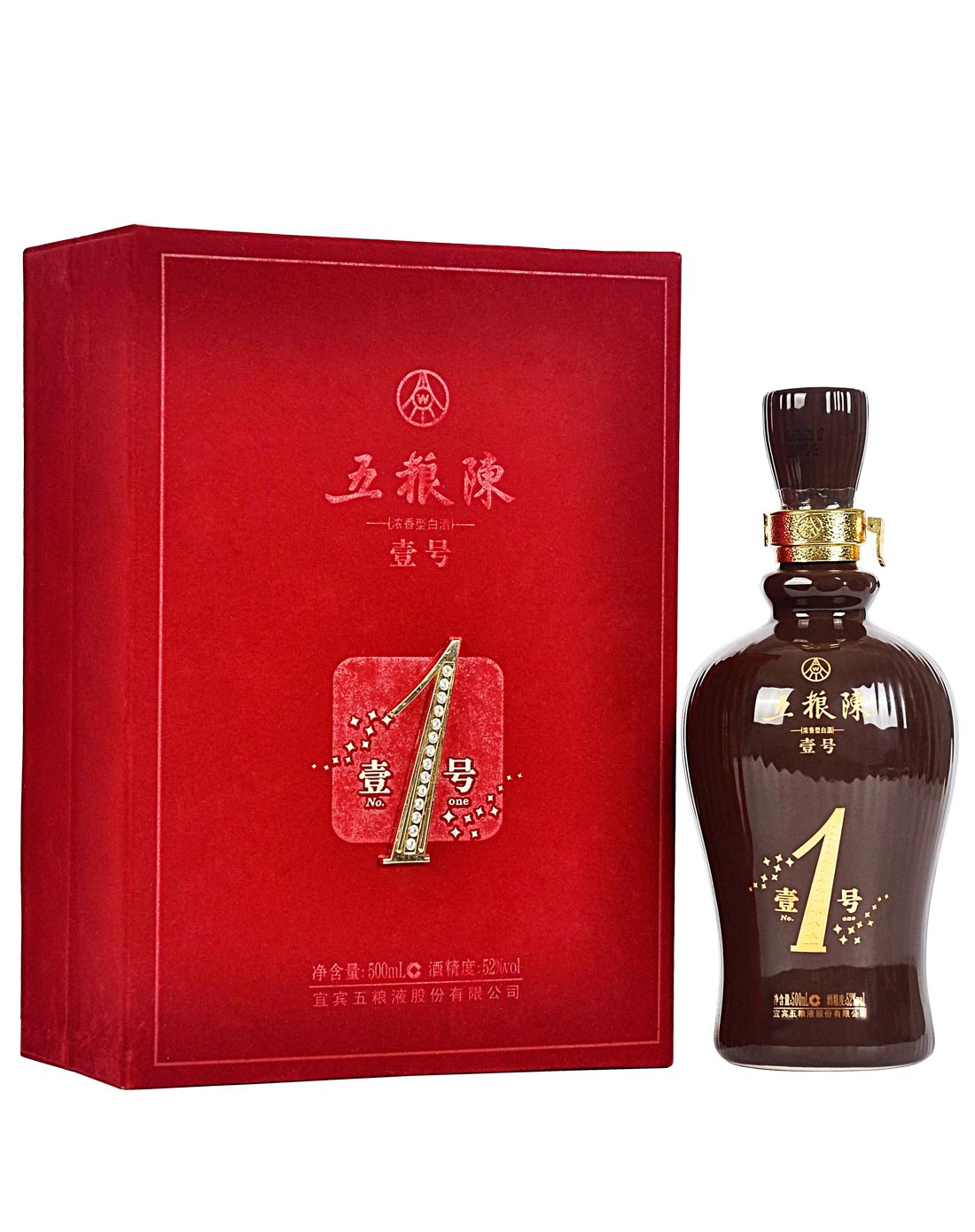五粮陈1号礼盒装52°浓香型白酒500ml