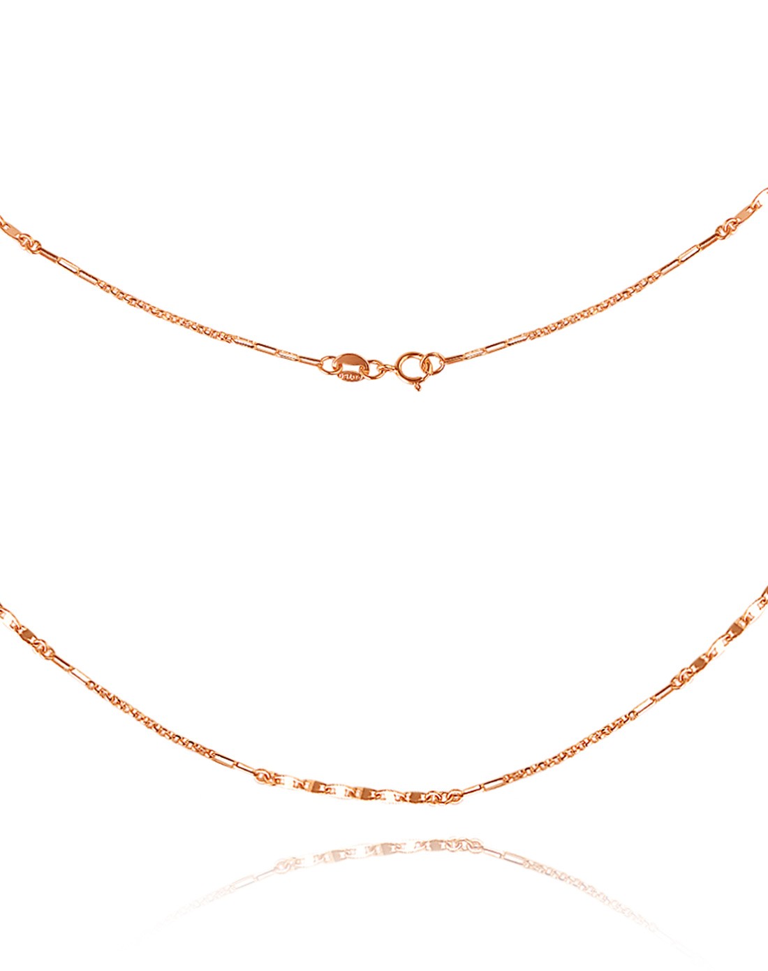 g18k彩金项链十字间隔瓦片链(2.51克)