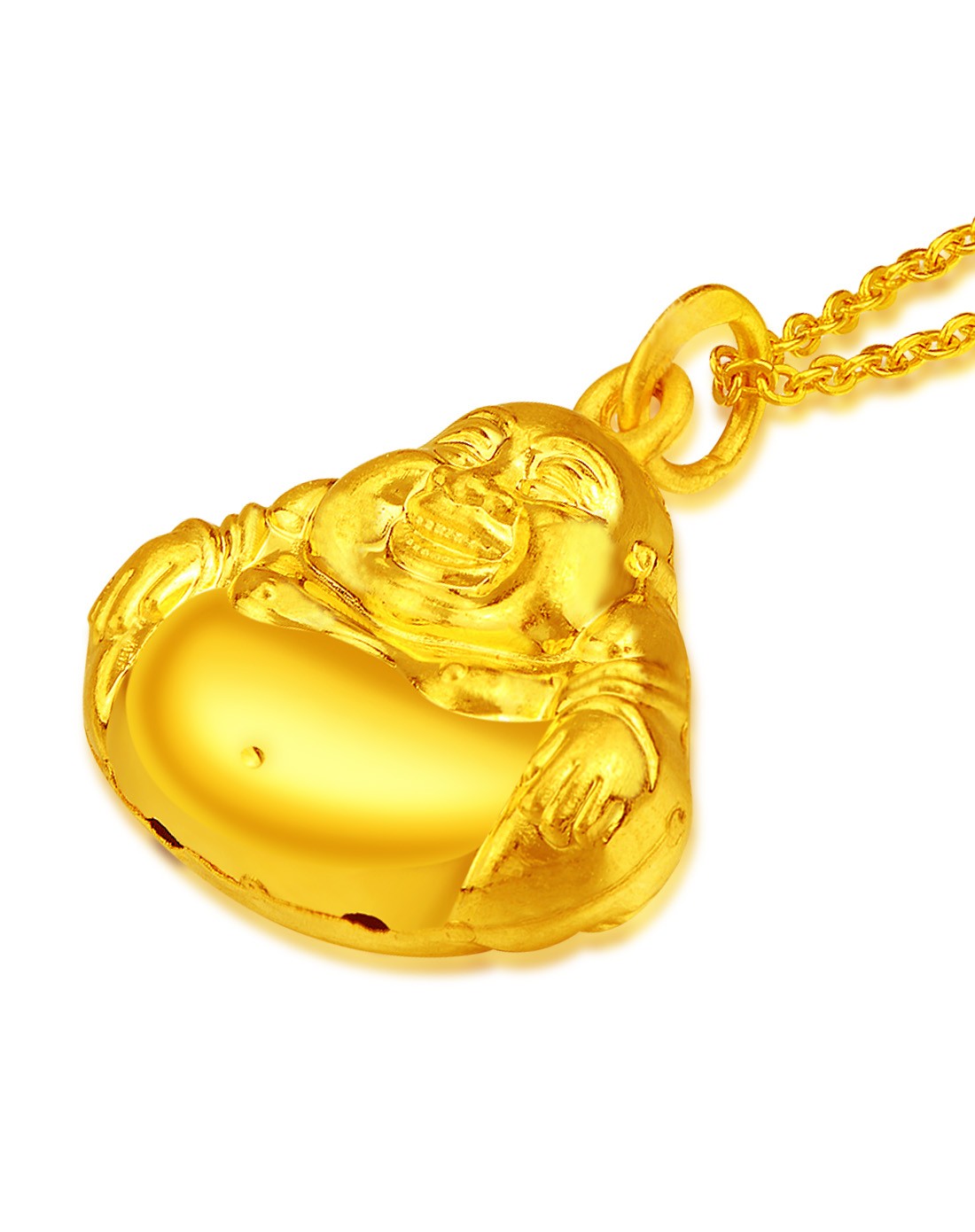 千足金吊坠空心弥勒佛229克