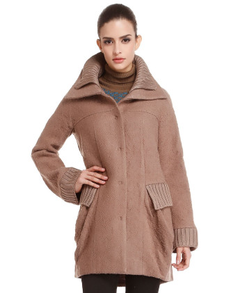 褐色复古怀旧长袖长款外套