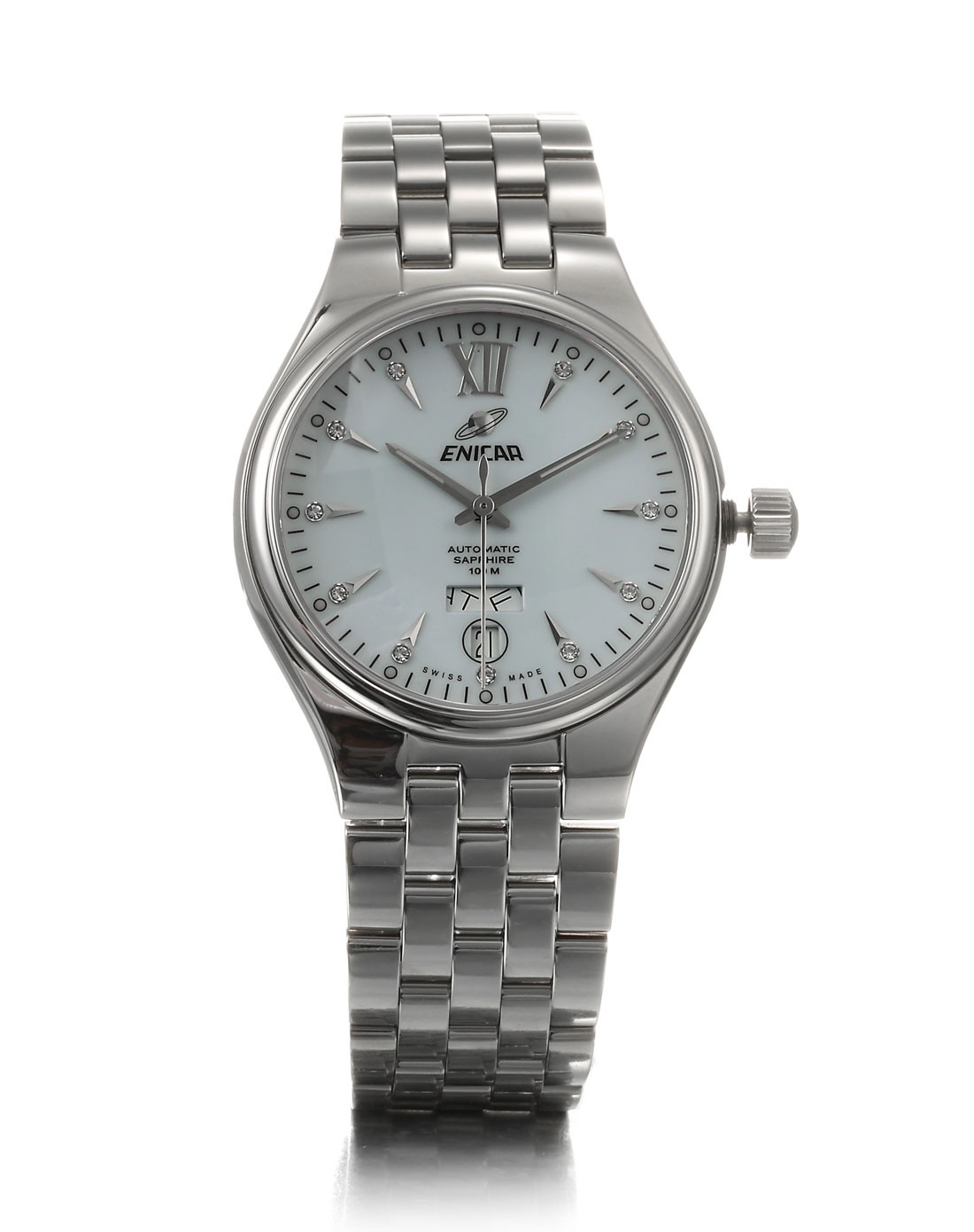 英纳格enicar 自动系列白色机械男表3168/50/316aka