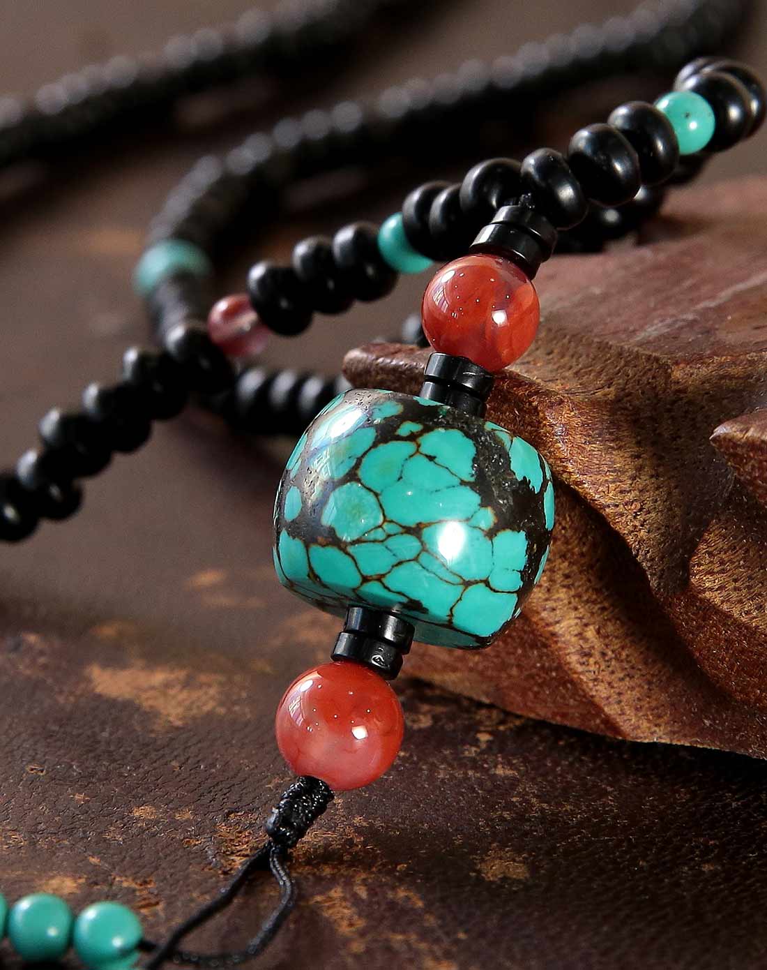 藏式天然绿松石挂件