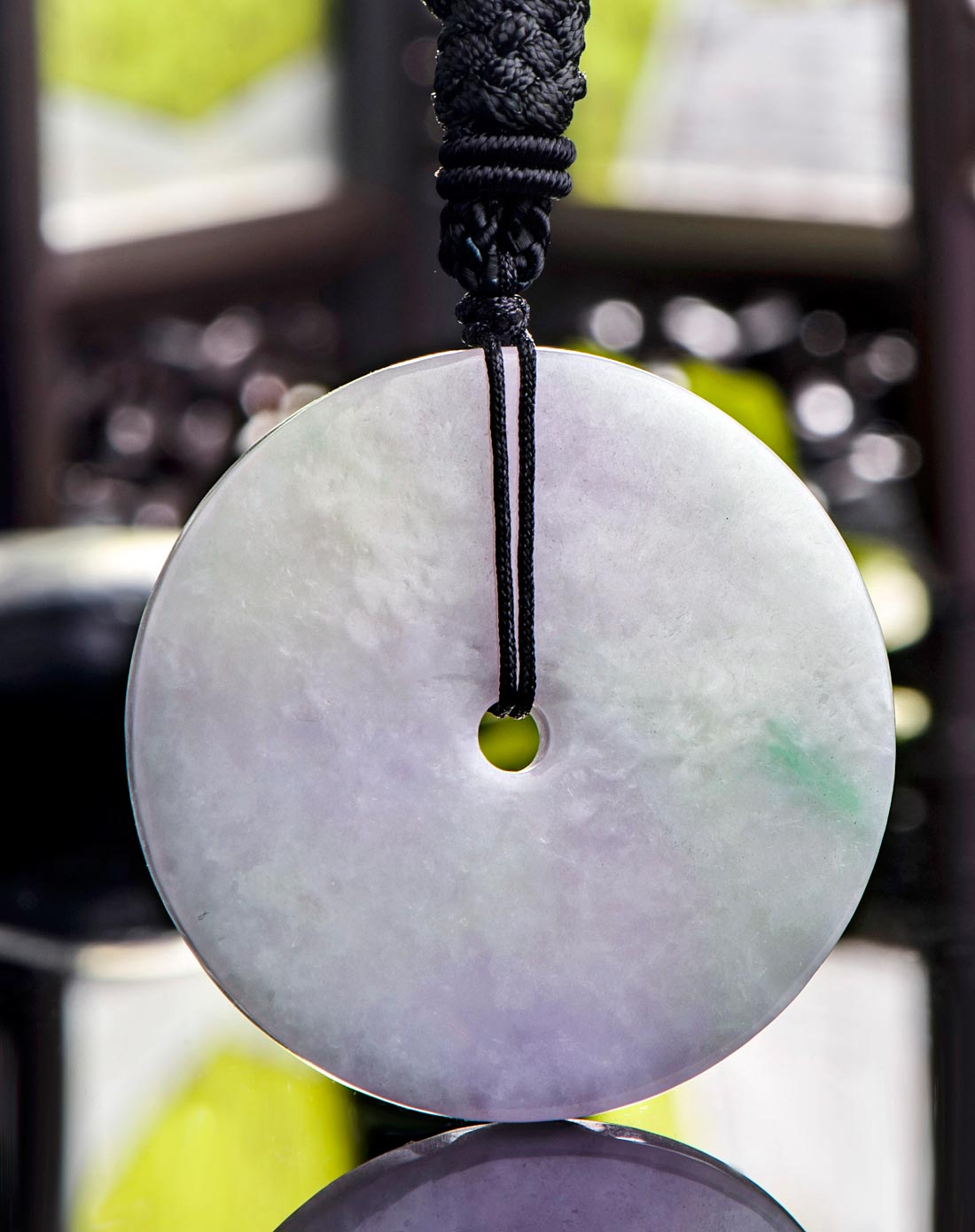 春带彩怀古平安扣 天然a货翡翠挂件(附国检证书)