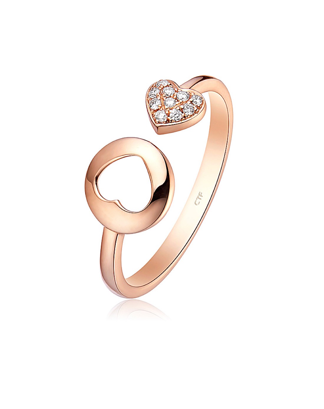 心形10k金钻石戒指 1.1g