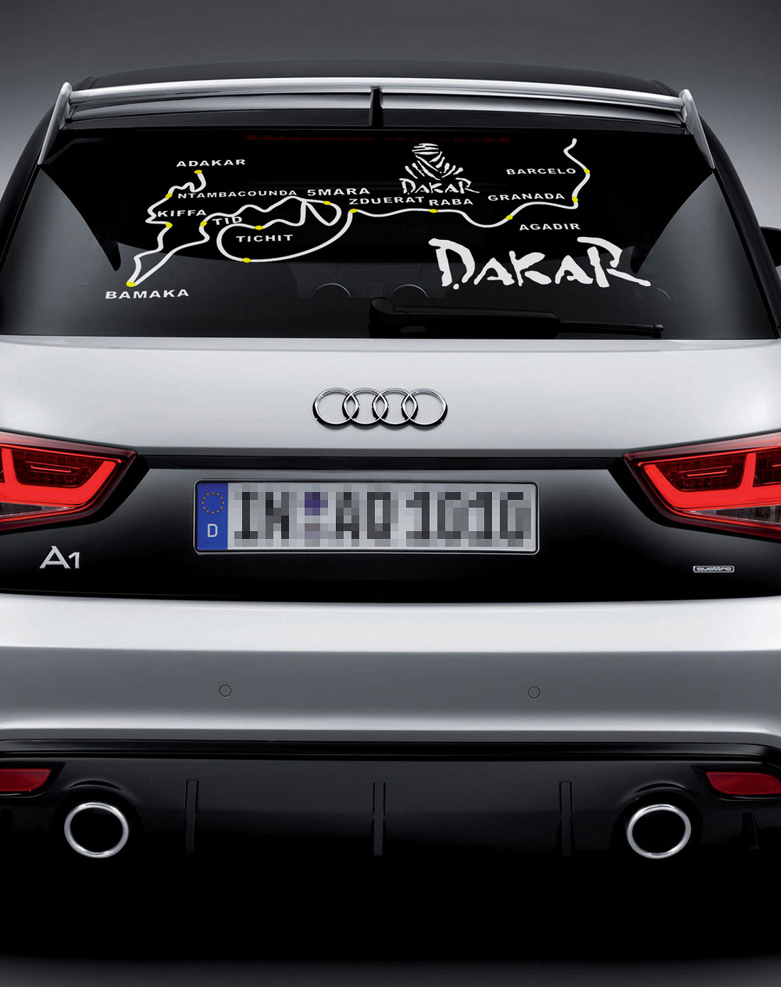 达喀尔拉力赛赛道反光车贴白色