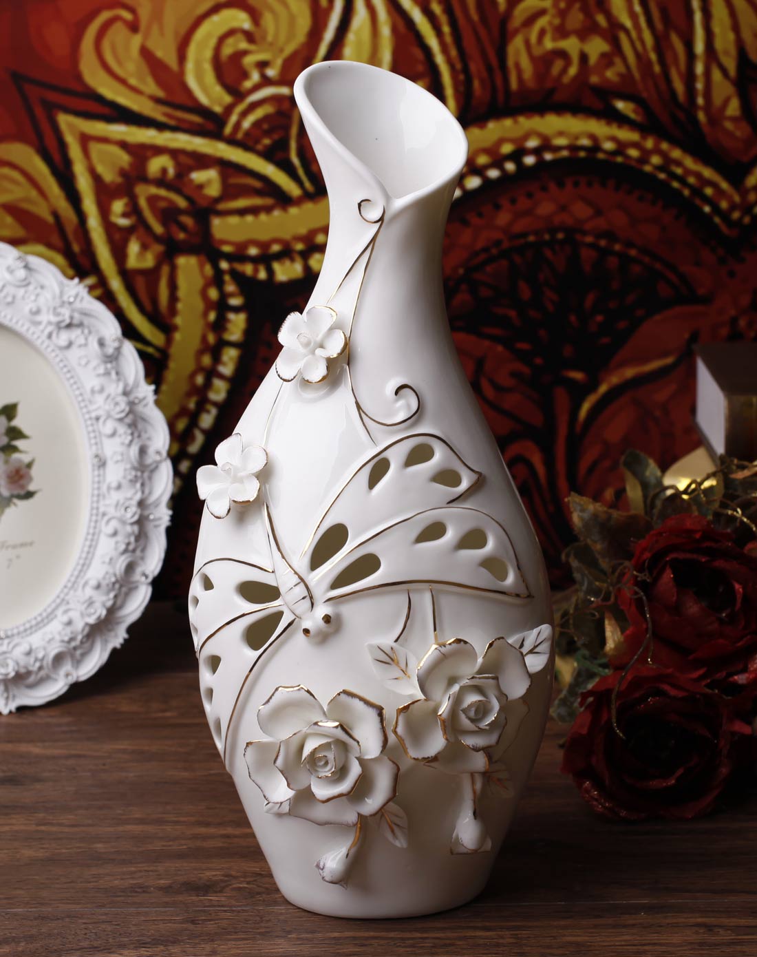 时尚欧式镂空雕花描金系列花瓶d