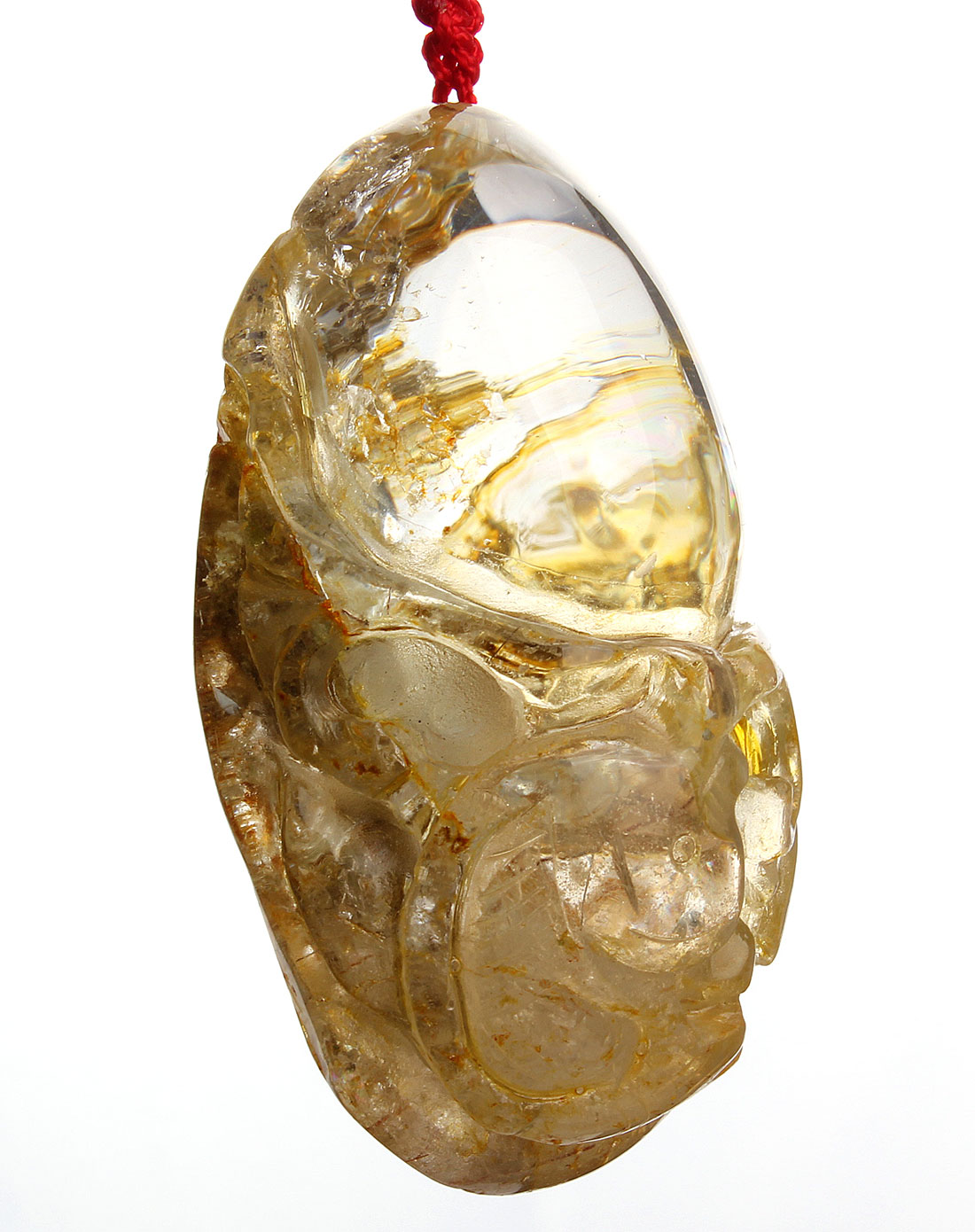 天然黄水晶如鱼得水手把件