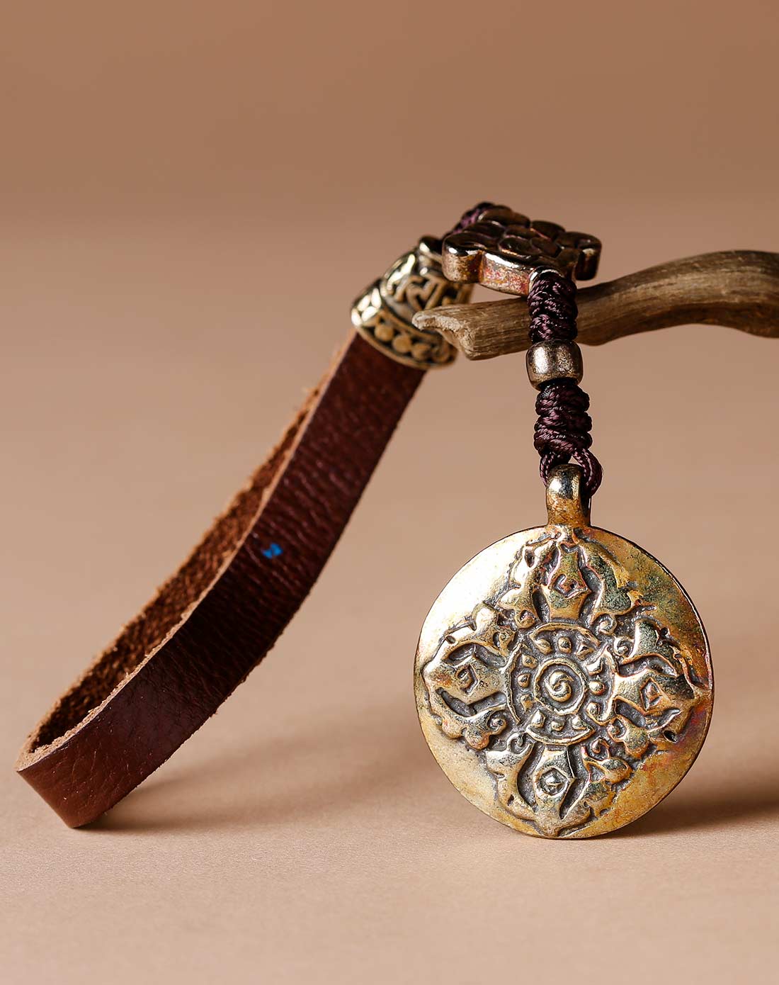 金刚杵 尼泊尔进口藏密九宫八卦老铜平安符 包挂牌