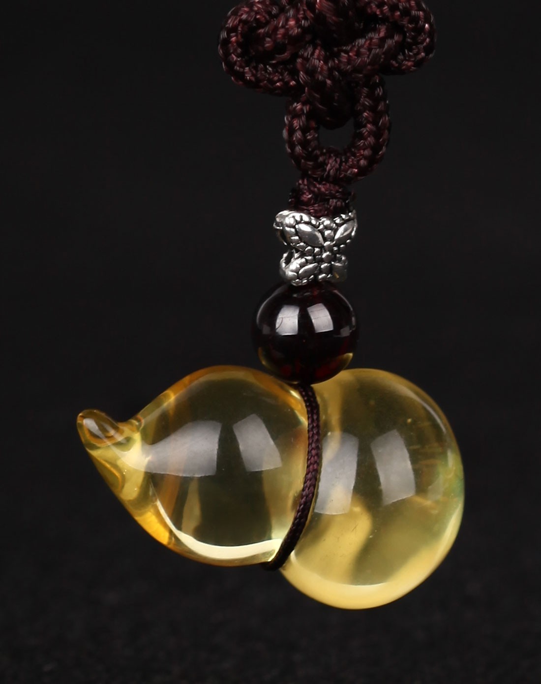 琥珀葫芦福禄金珀吊坠