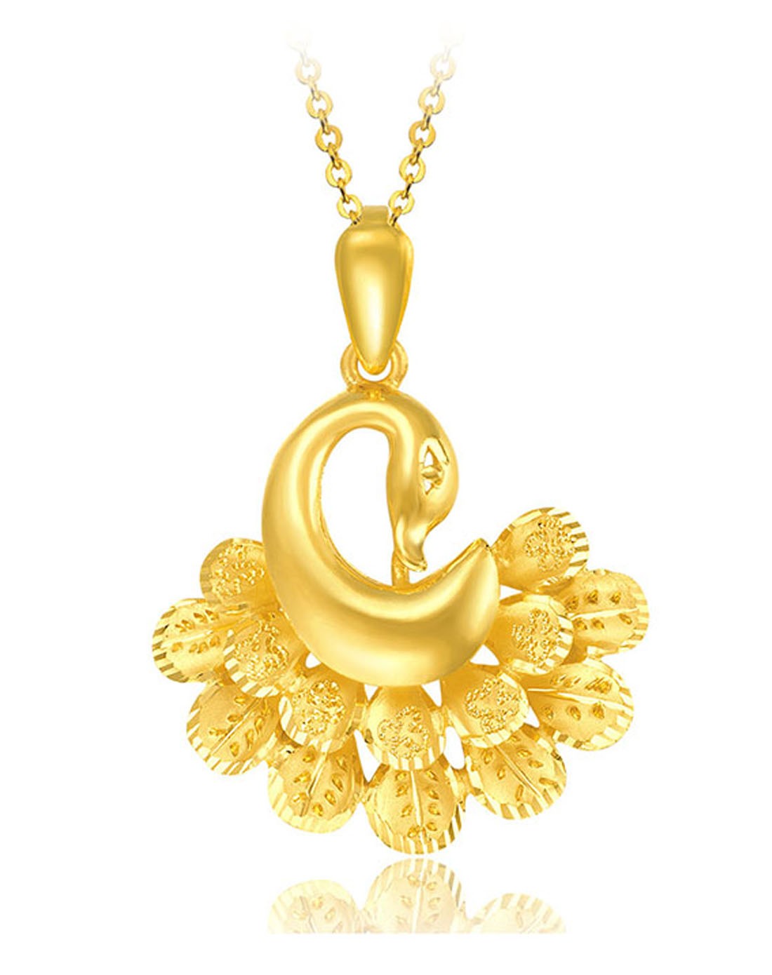 千足金开屏孔雀吊坠605g