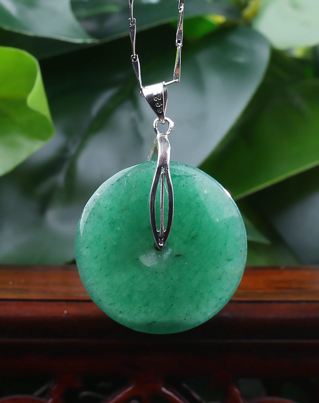 东陵玉平安扣(附赠银链)(国家权威认证)