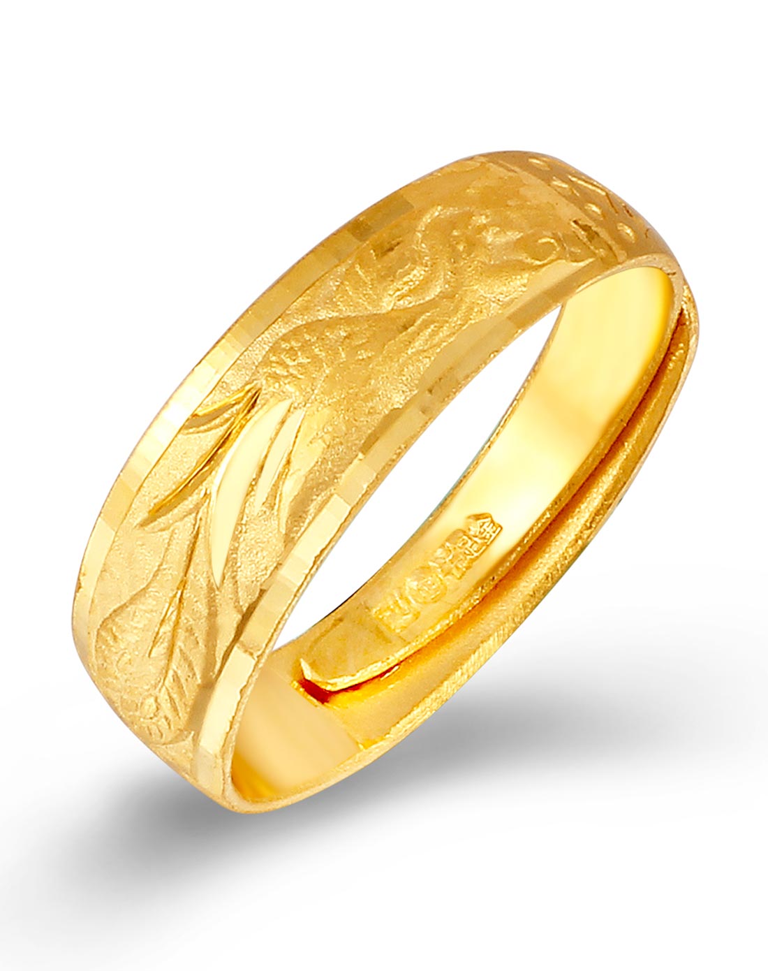 金叶珠宝 足金戒指 浴凤戒5.08g