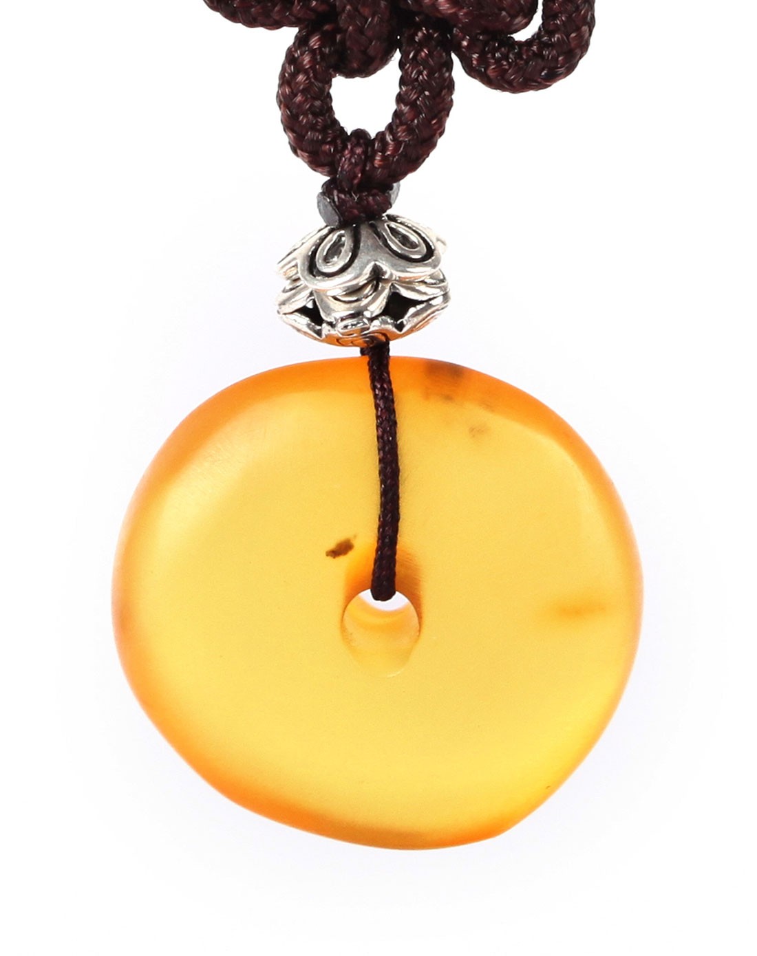 天然琥珀磨砂金珀平安扣