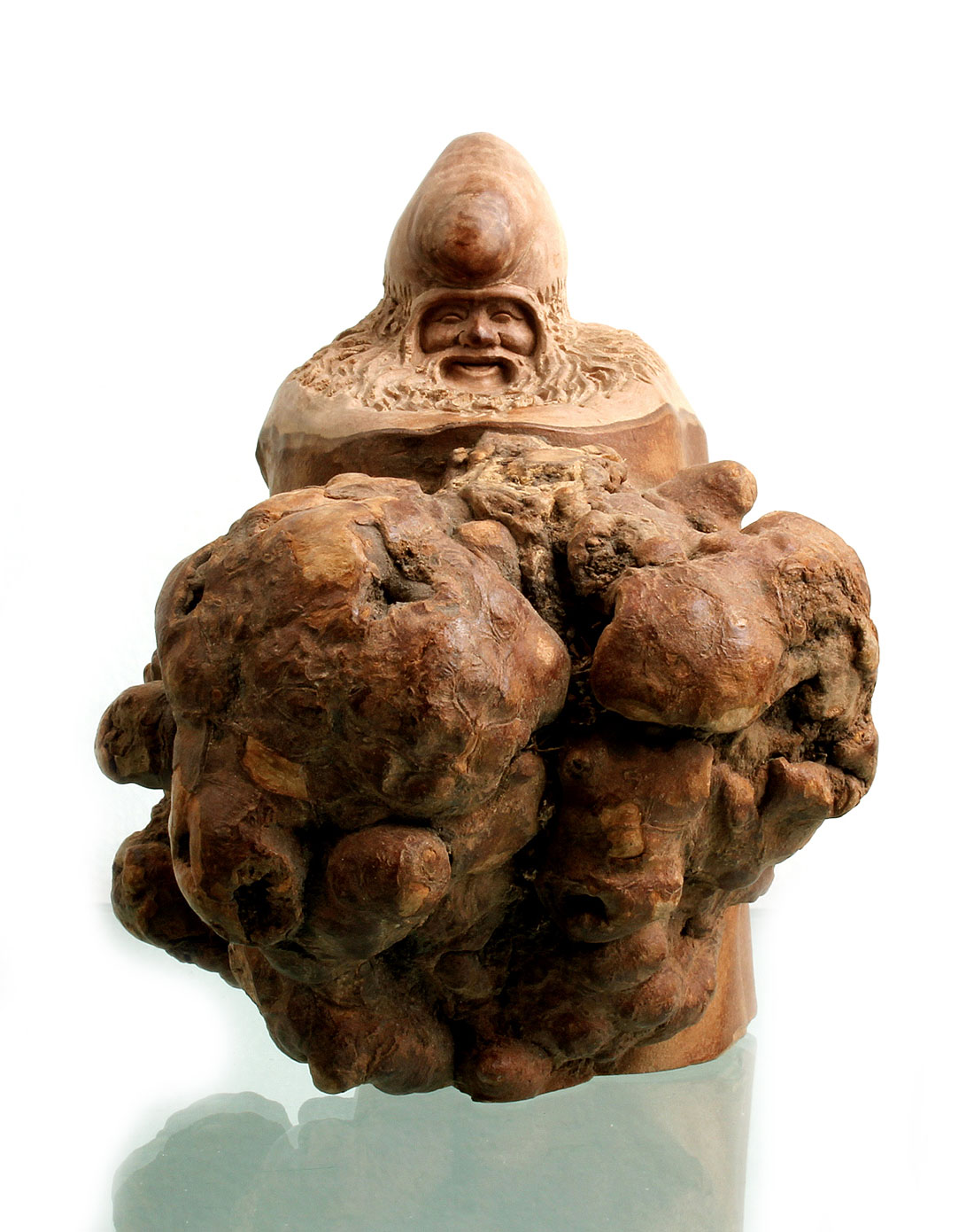 天然茶树根雕长寿仙翁摆件