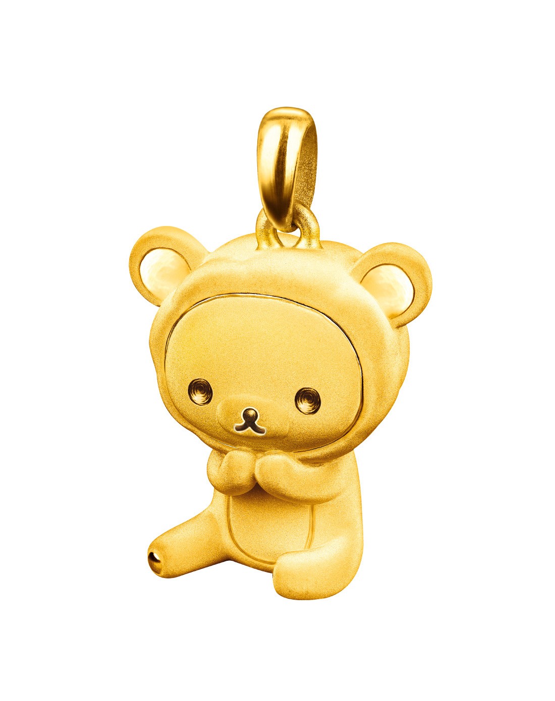 专柜同款足金轻松小熊硬金黄金吊坠248克