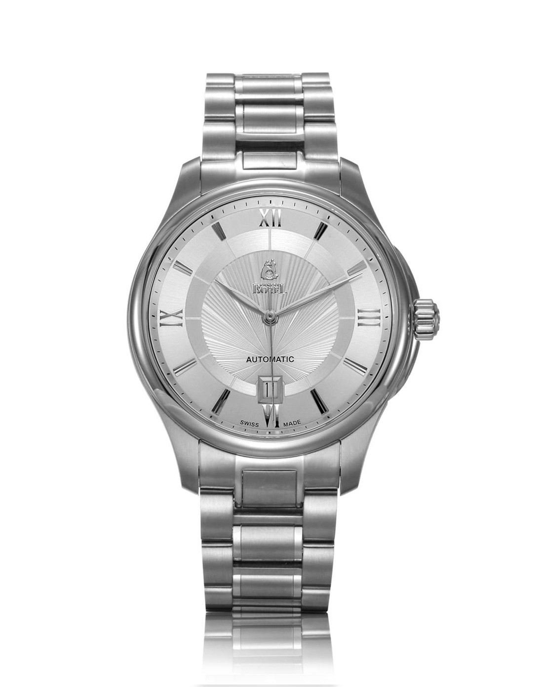 依波路ernestborel布拉克系列机械银色男表gs73502522a