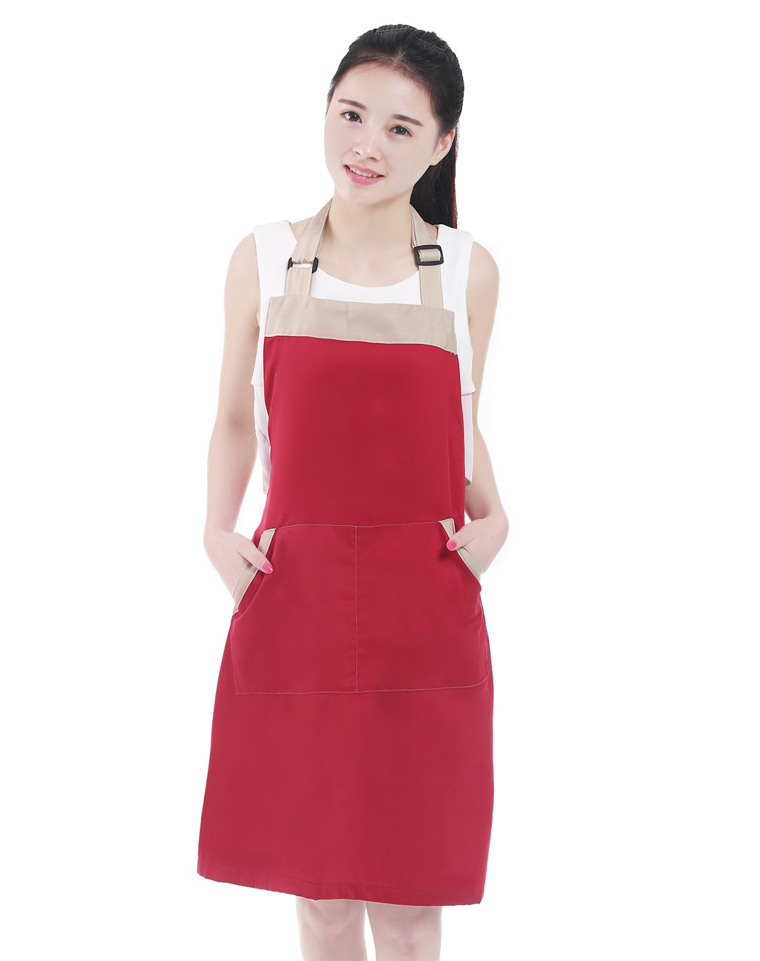 酒红色欧式家居围裙