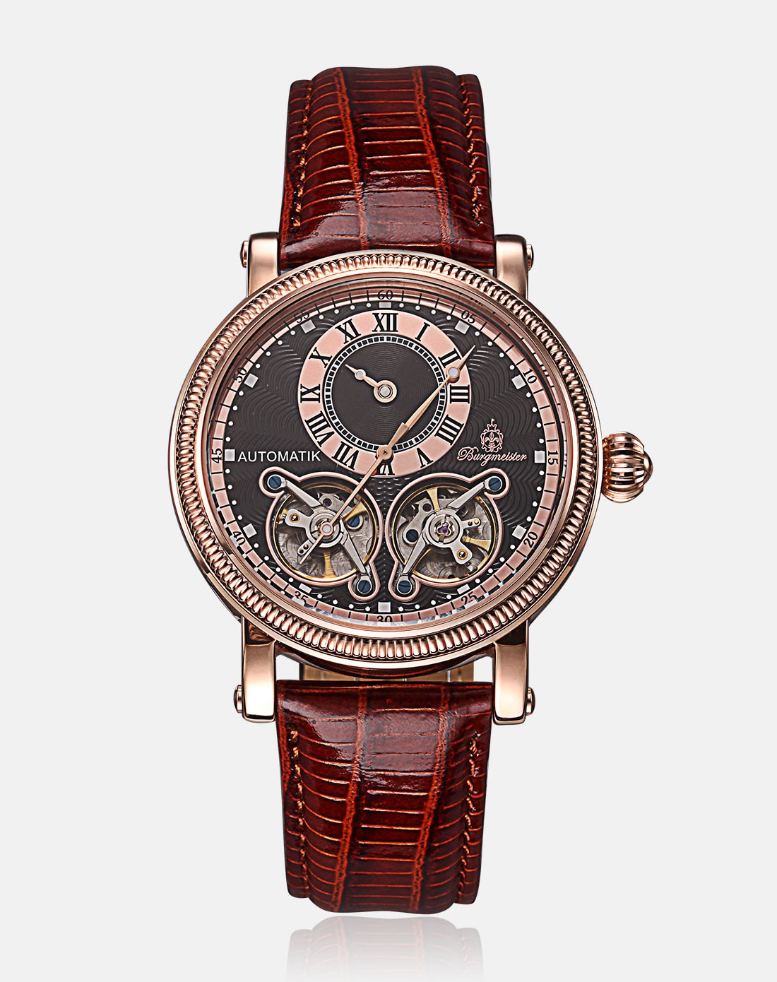 德国原装进口burgmeister镂空机芯商务休闲男款机械表