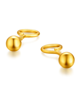 足金光面泡钉黄金耳钉计价