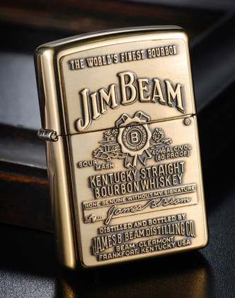 zippojimbeam标志金色贴章常规机