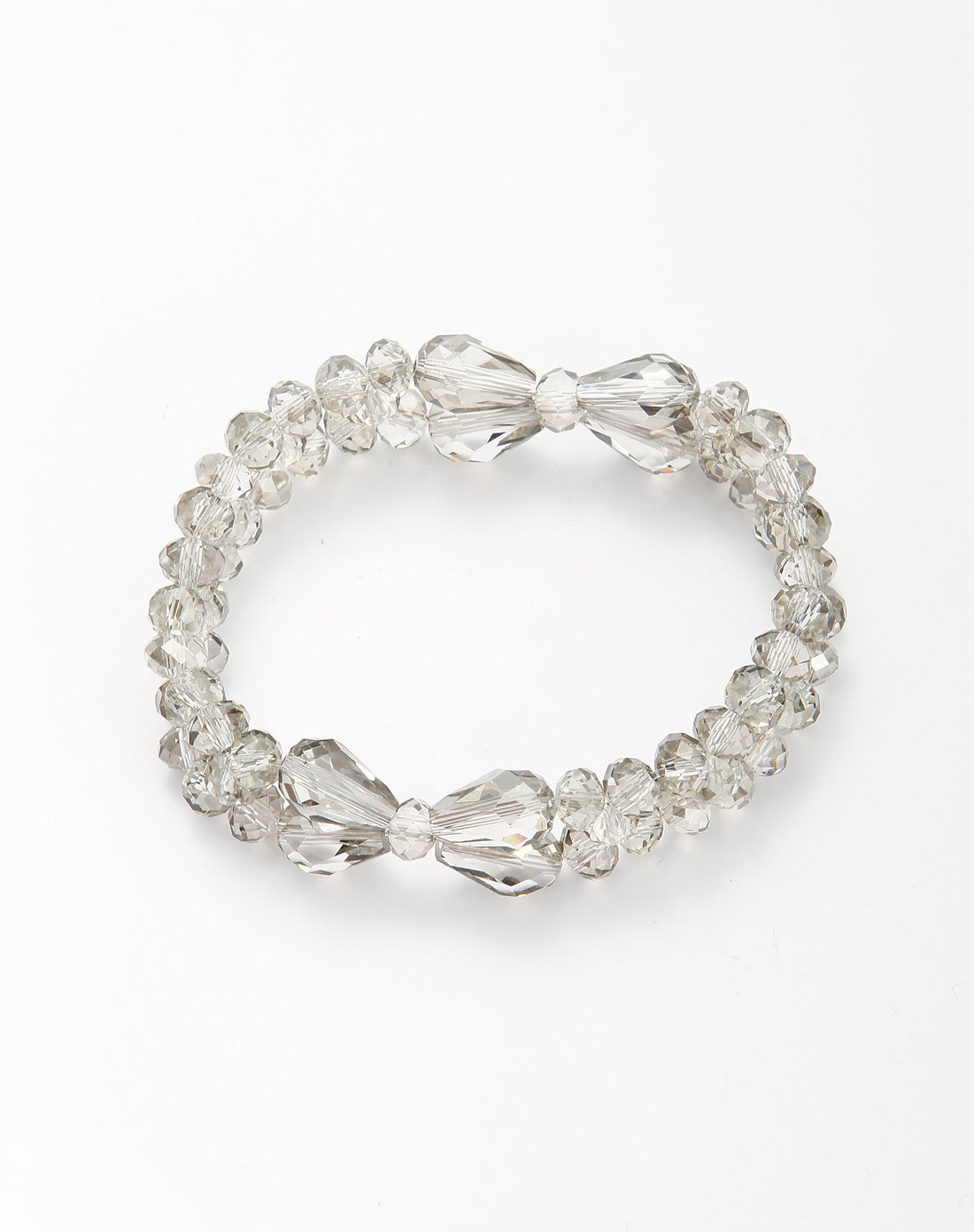 浅灰色水晶双排手镯