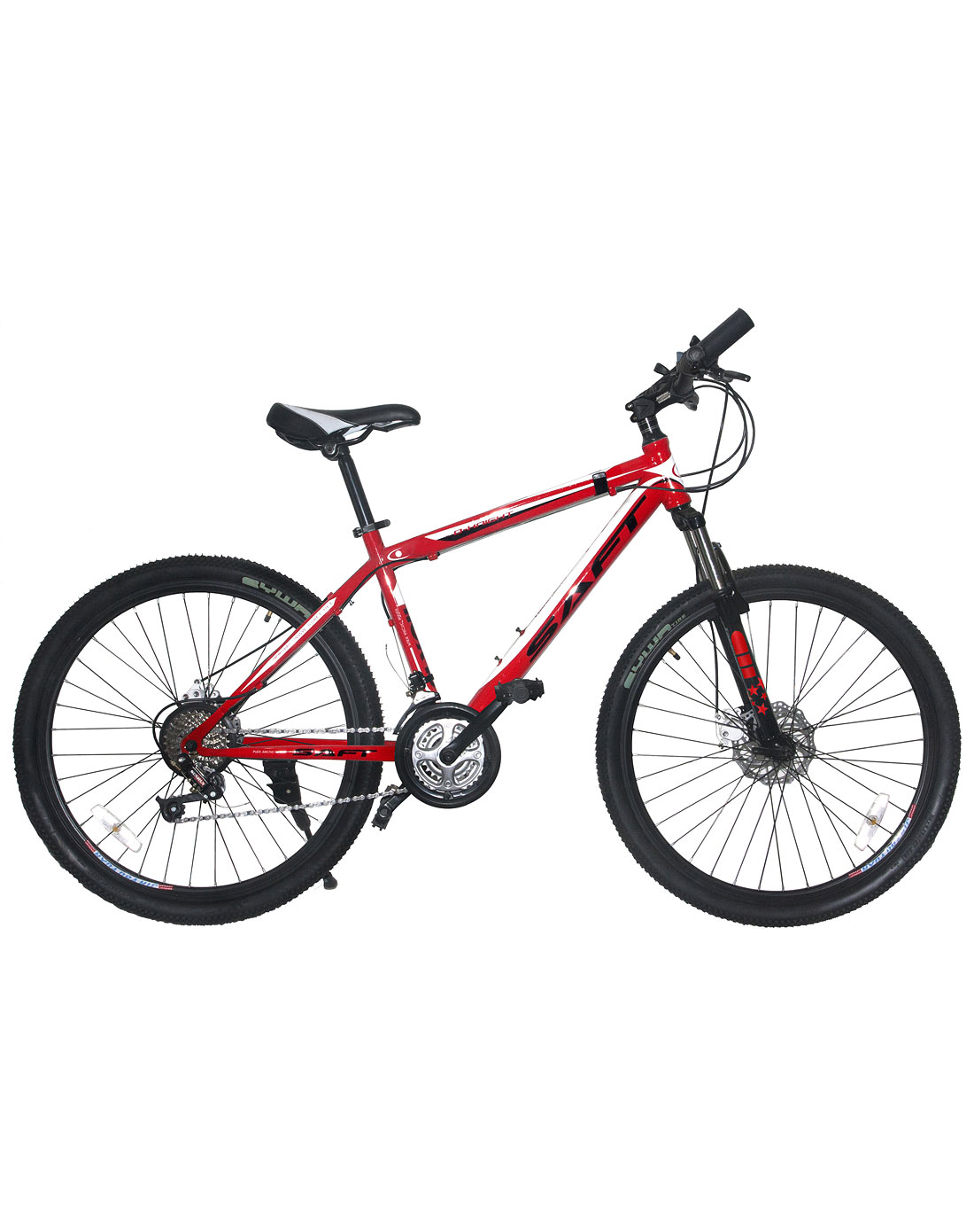 战鹰前减震21速红色山地自行车