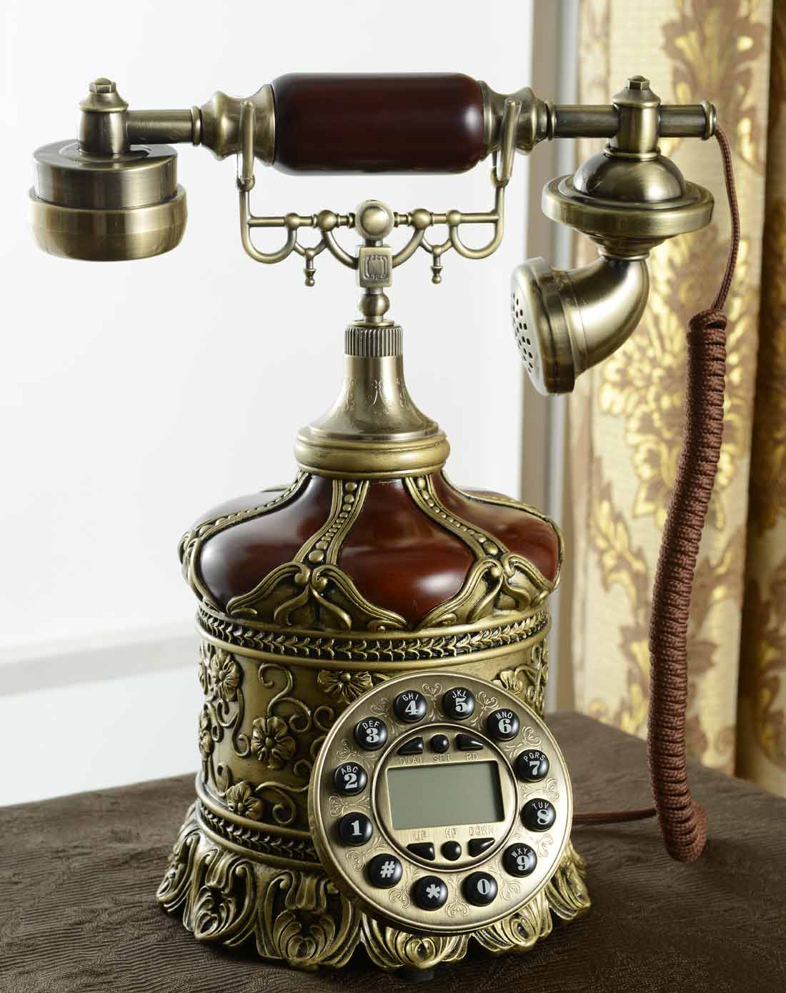 世纪皇冠欧式雕花贵族电话机