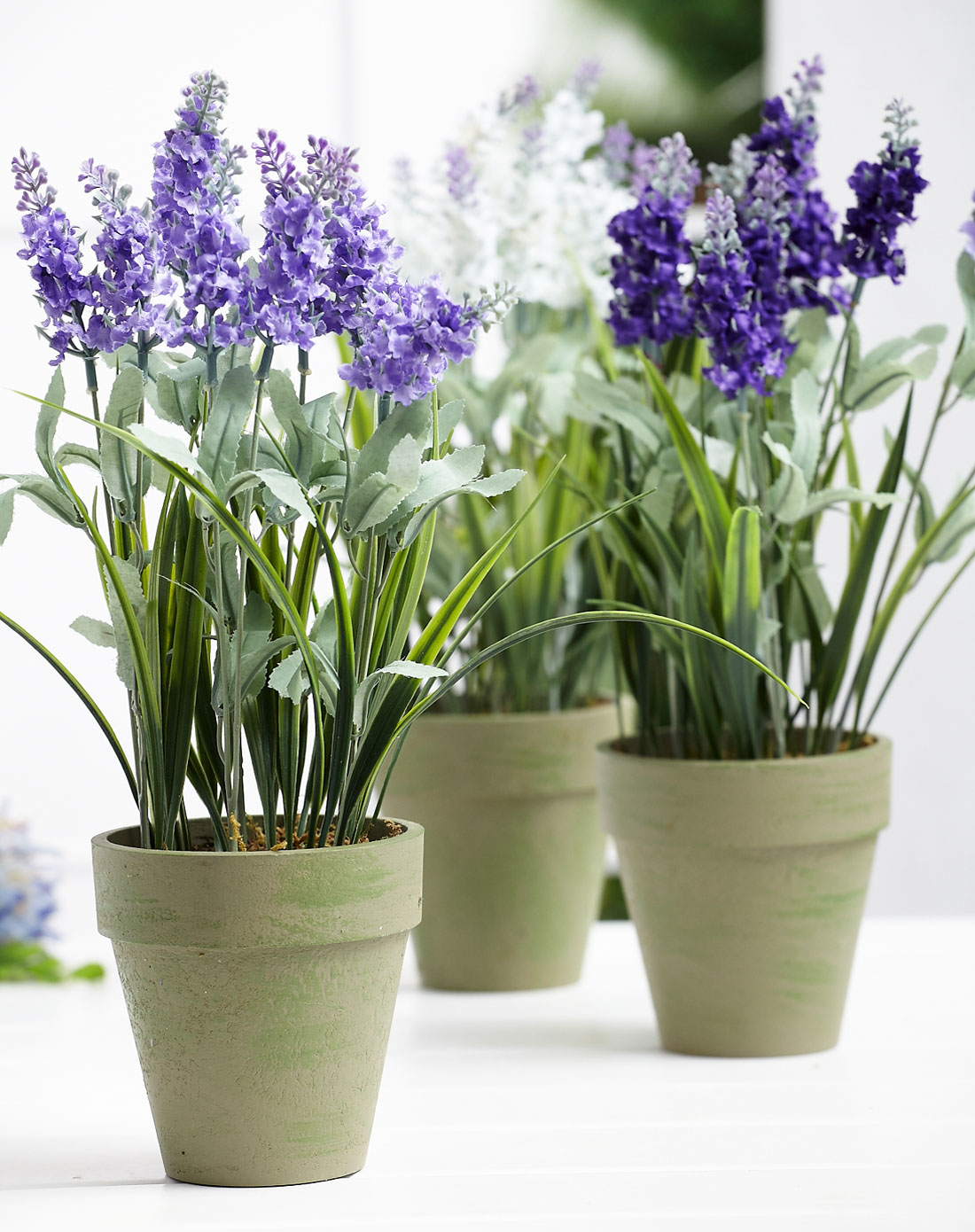 薰衣草仿真花花盆组合三件套