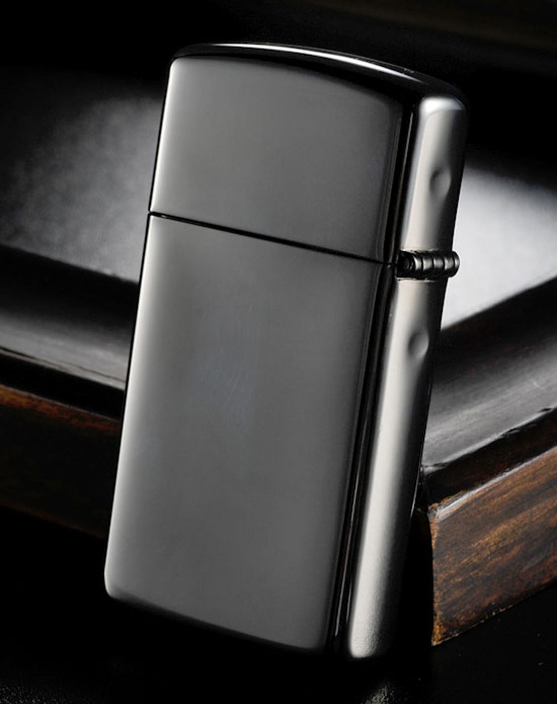 zippo镜面光板黑冰窄机
