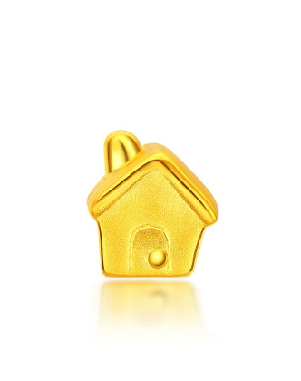 足金小房子吊坠
