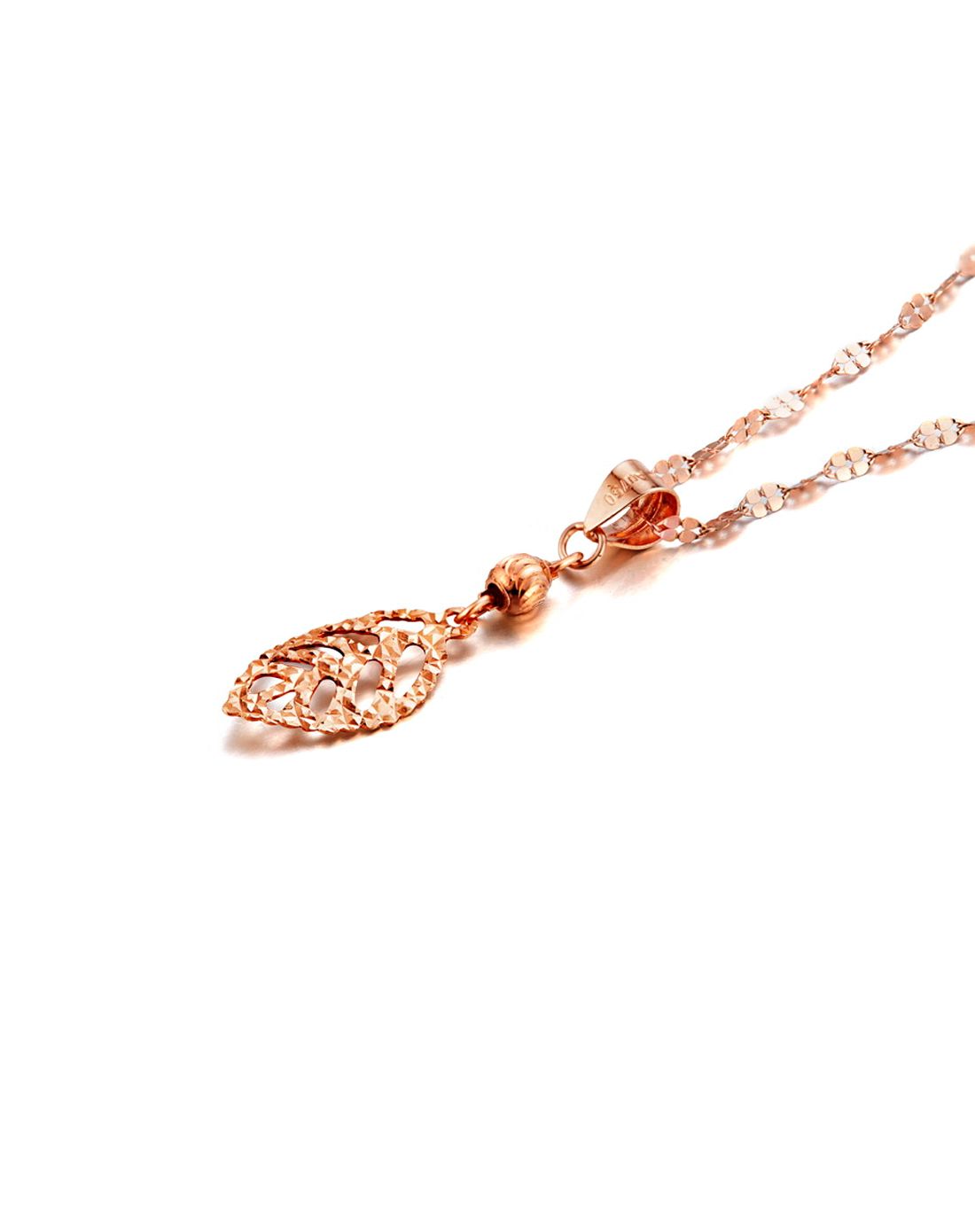 18k金吊坠叶子银红二色可选