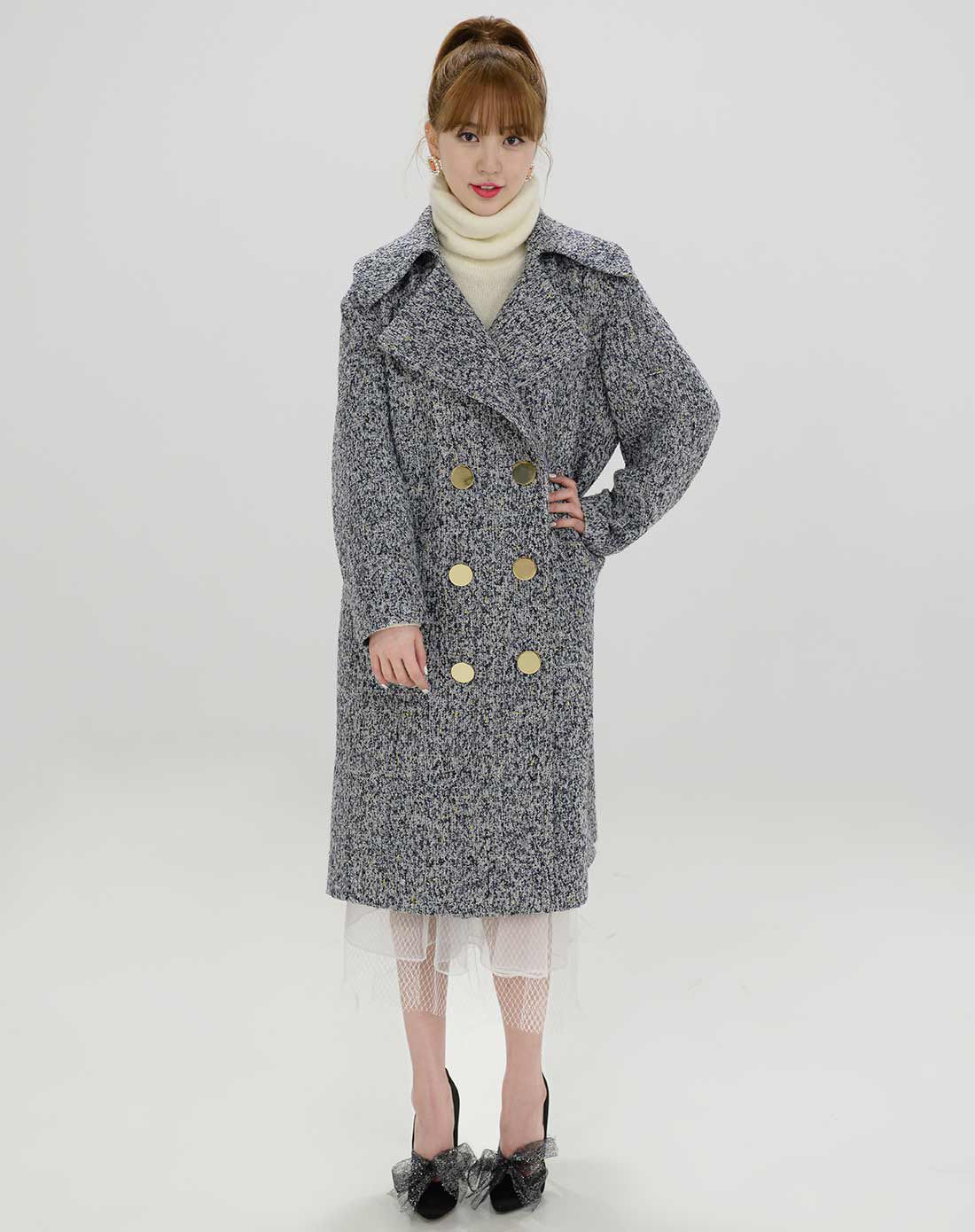 鲁光原女神新装花样职场系列尹恩惠同款双翻领大衣