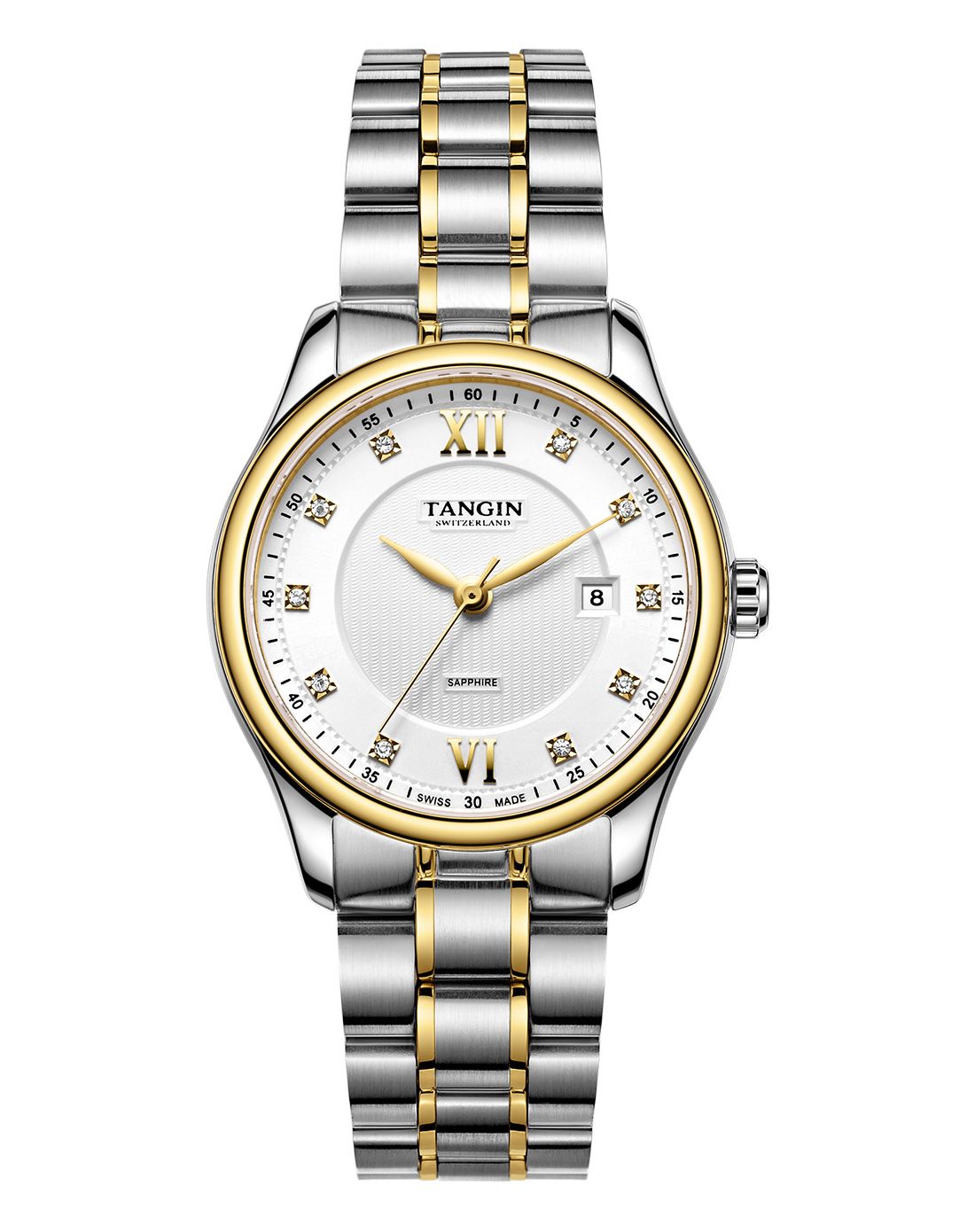 tangin复古商务单日历石英女表