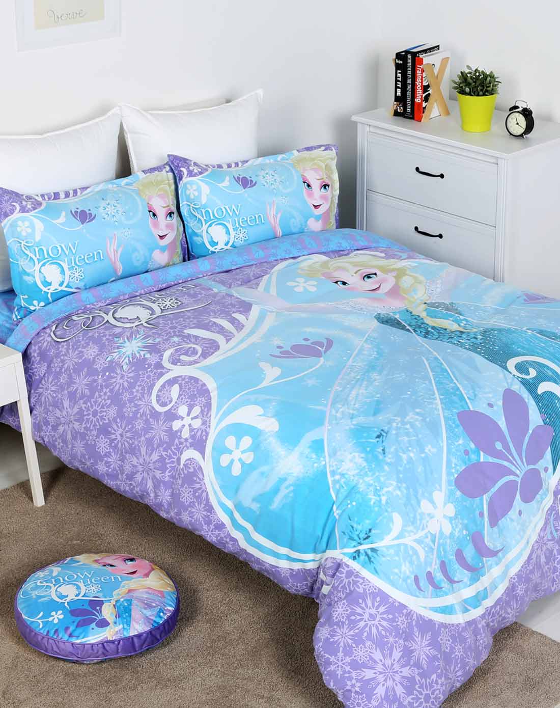 1米2床全棉磨毛三件套冰雪奇缘艾莎公主