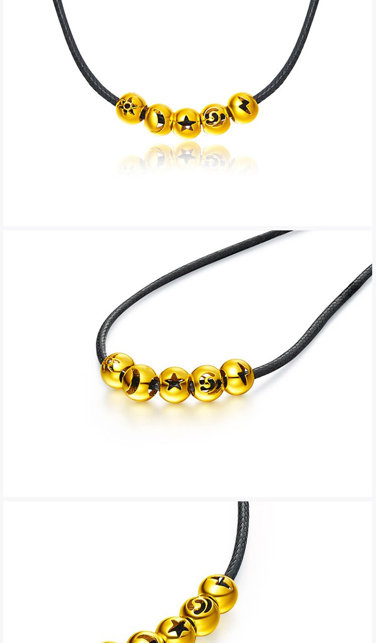 日月星辰黄金吊坠不含配链计价约54g