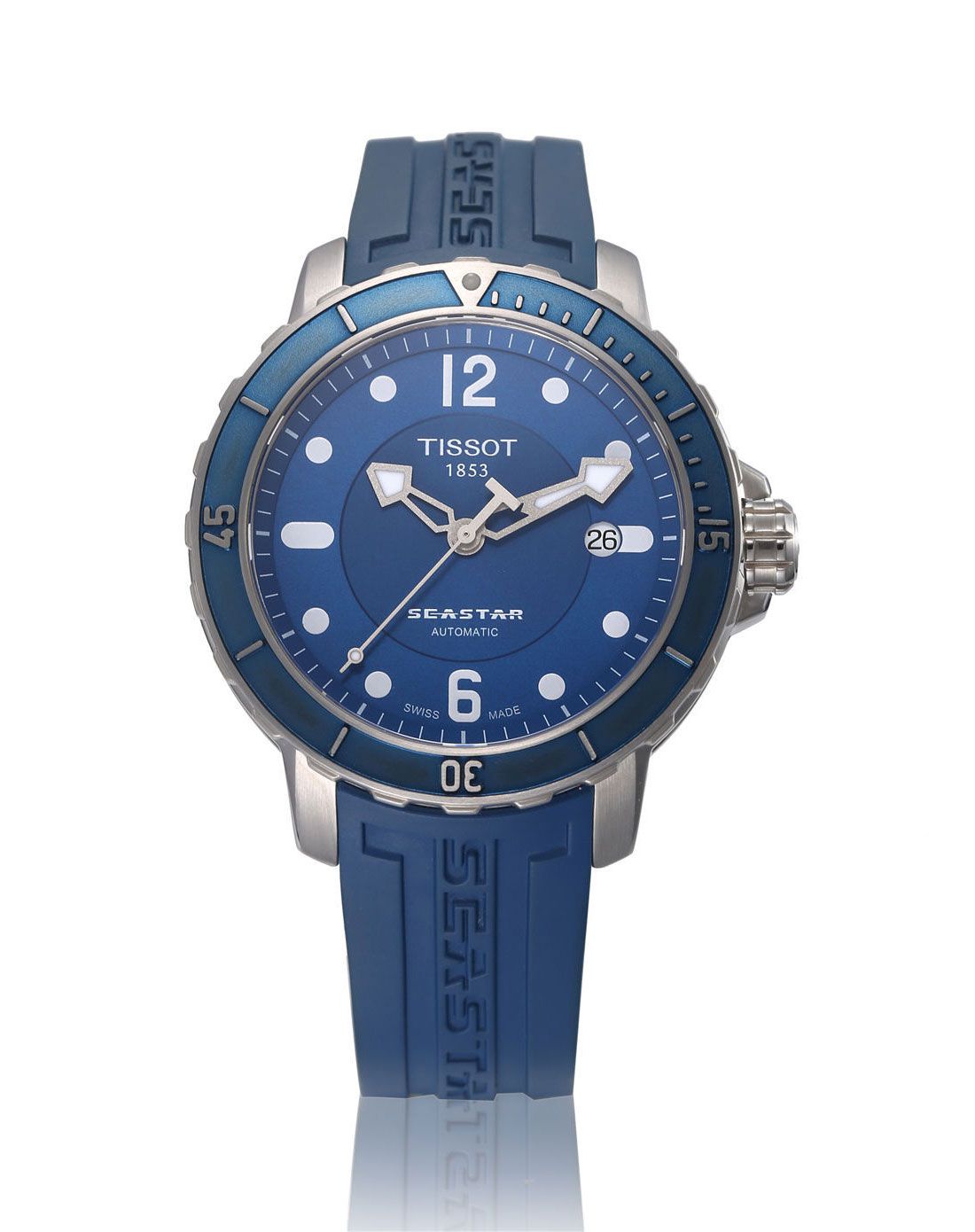 天梭tissot海星系列自动机械蓝色t0664071704700